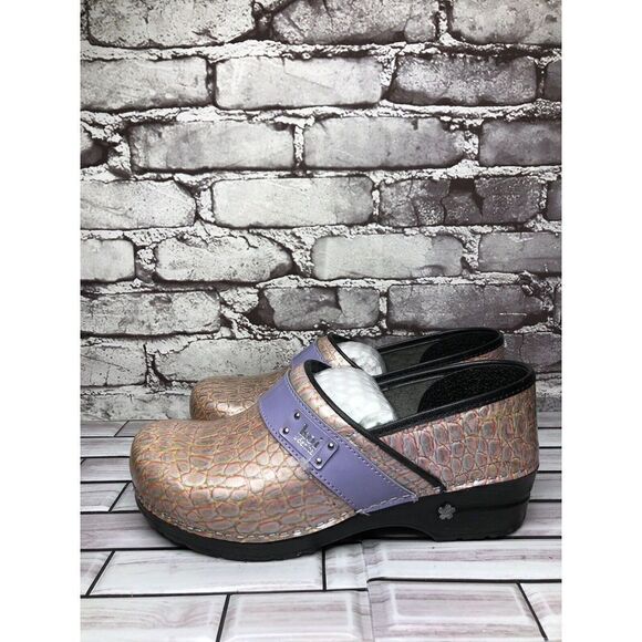 Koi by Sanita Pink Croc Leather Platform Danish Clogs Shoes Women Sz 42EU/11M US - Picture 1 of 16